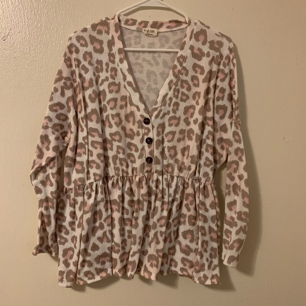 Leopard Peplum Top